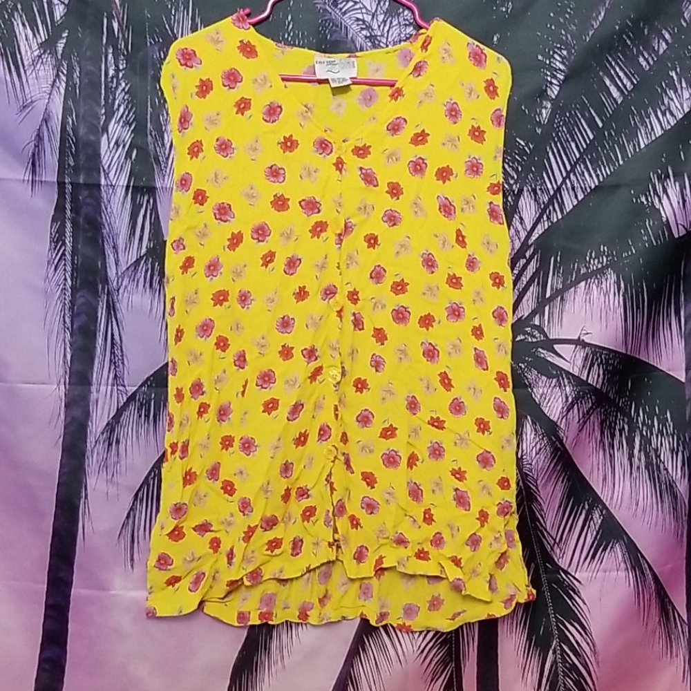 Cute Floral Sleeveless Top